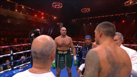 Tyson Fury vs Oleksandr Usyk. First fight. Boxing Riyadh Season World Champions.